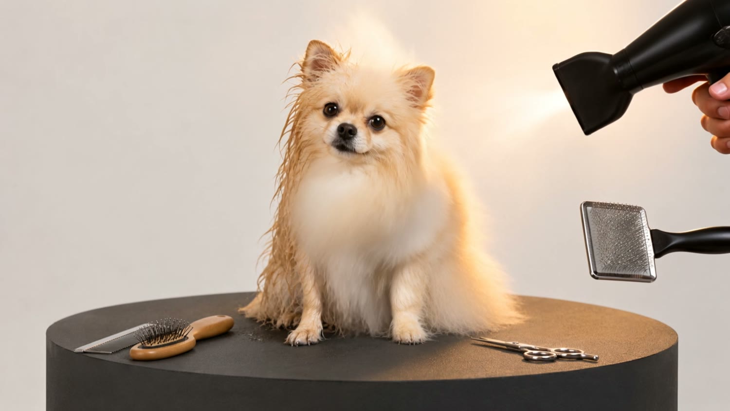 Coat lifting into fluff during drying