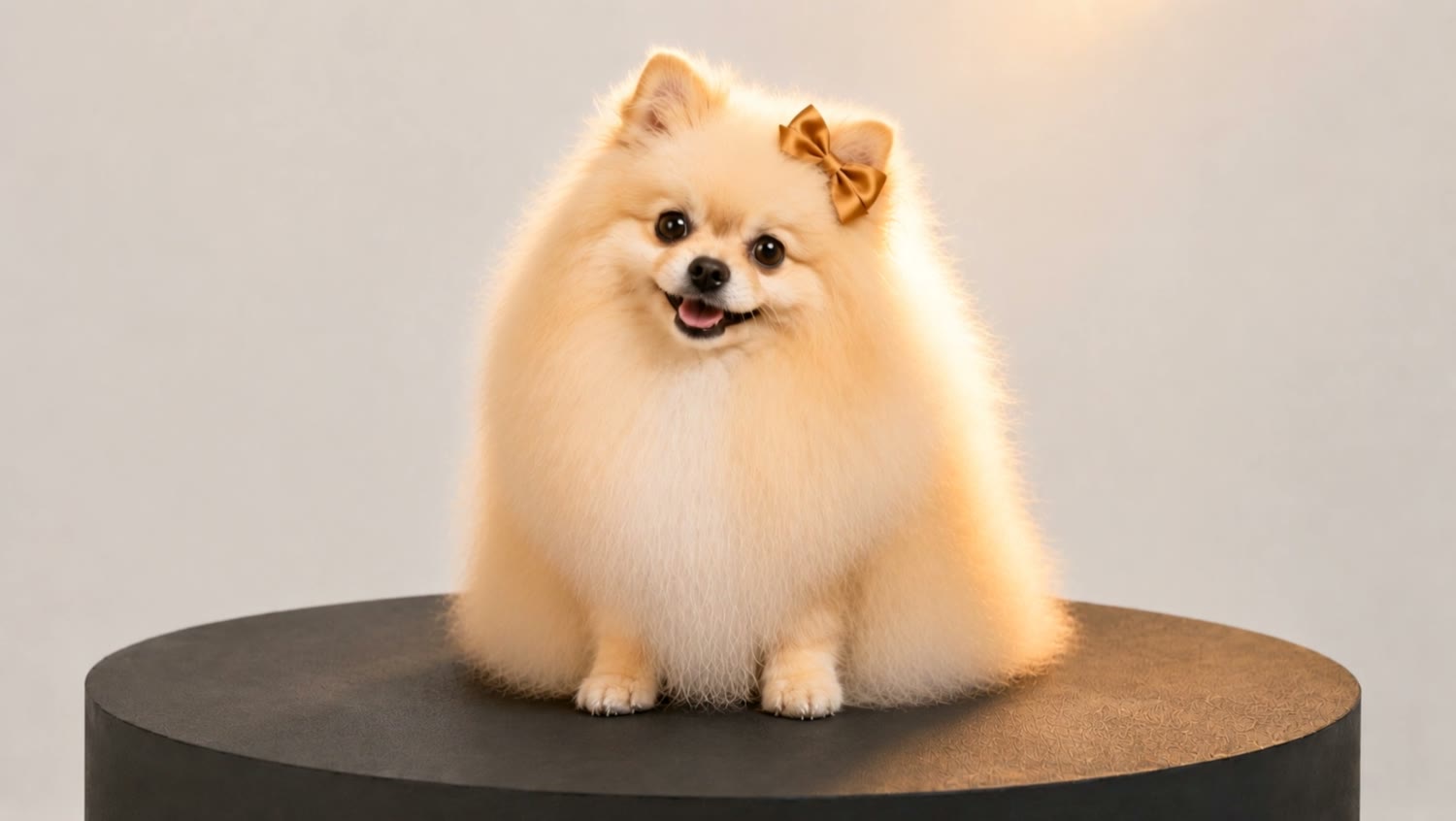 Happy freshly groomed Pomeranian